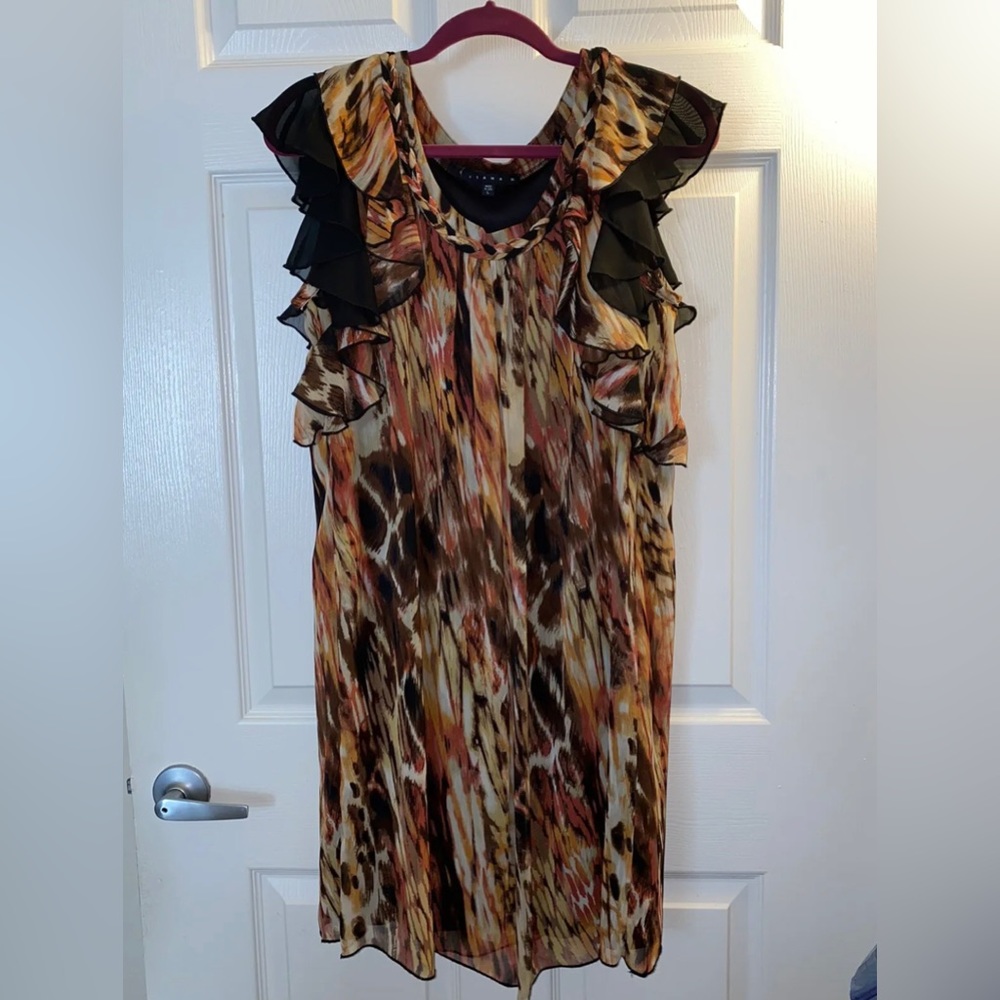 Tiana B Womens Animal Print Dress NWOT Sz L Large